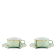 Cargar imagen en el visor de la galería, Diva Green - Taza de Té &amp; Plato (Juego de 2)