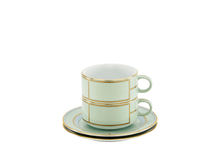 Cargar imagen en el visor de la galería, Diva Green - Taza de Té &amp; Plato (Juego de 2)