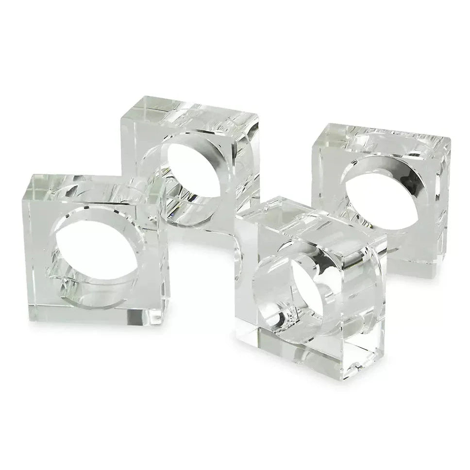Servilletero de Cristal Transparente (Juego de 4)
