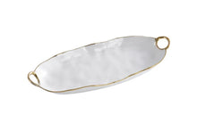 Cargar imagen en el visor de la galería, Golden Handles - Bandeja Larga y Profunda - Blanco y Dorado