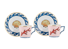 Cargar imagen en el visor de la galería, Neptune's Voyage - Tazas de café con platos (Set de 2)