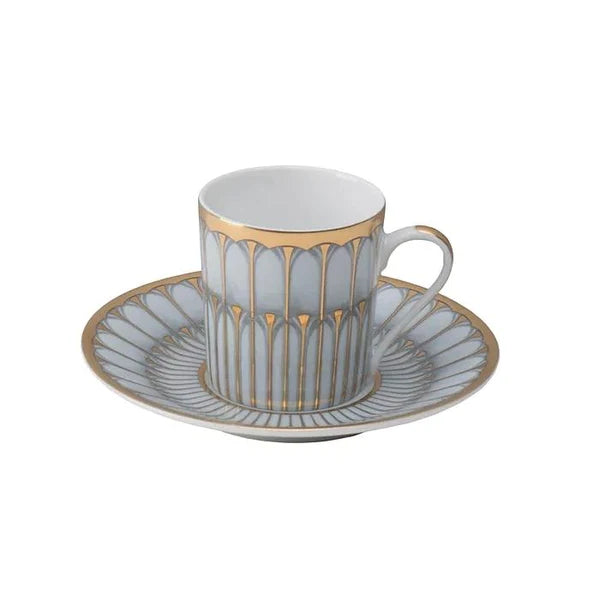 Arcades Gris & Oro- Taza de Café y Plato