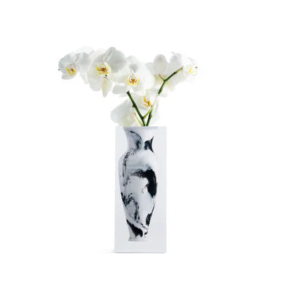 Elizabeth - Florero Mármol Blanco & Negro