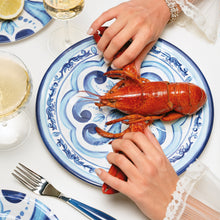 Cargar imagen en el visor de la galería, Blues - Plato Llano Azul Mediterráneo (Juego de 6)