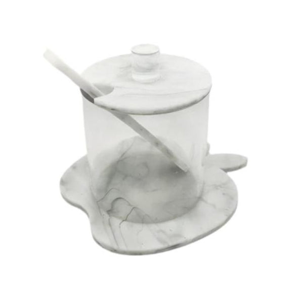Honey Jar - Mielera Marmol Blanco Acrilico