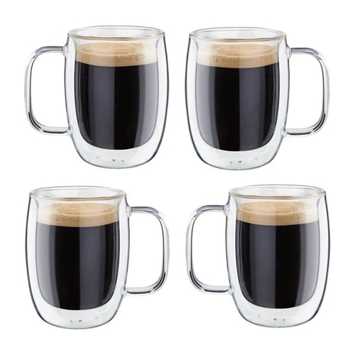 Sorrento Plus - Taza de Café Espresso Doble de Crista (Juego de 4)