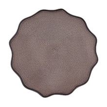 Cargar imagen en el visor de la galería, Autumn - Individual Redondo Oxford con Ribete Marrón / Negro (Juego de 4)