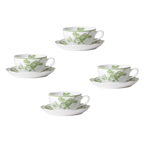Albertine - Taza de té y plato (Juego de 4)