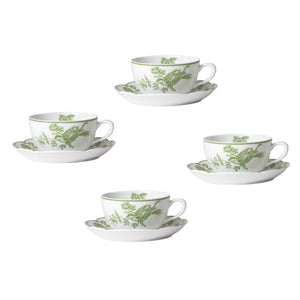 Albertine - Taza de té y plato (Juego de 4)