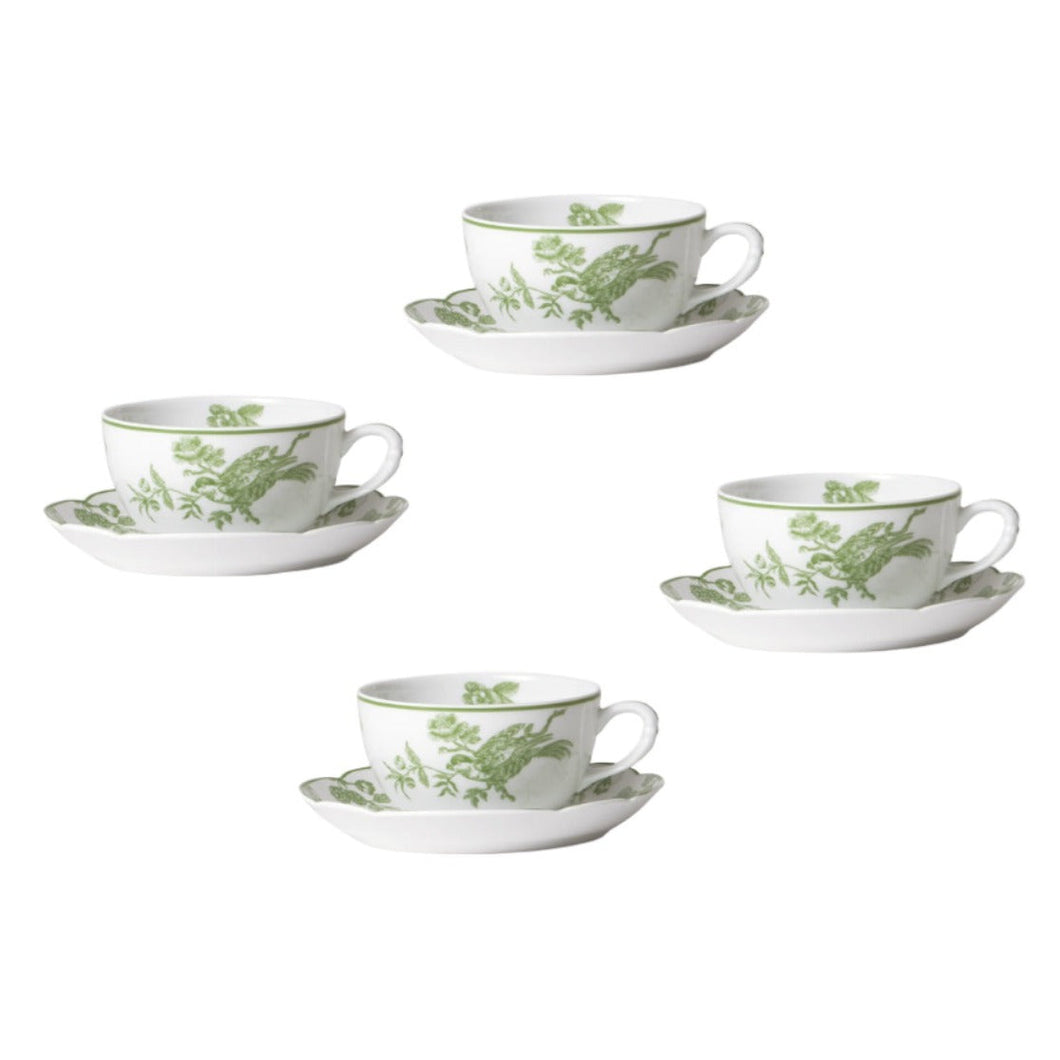 Albertine - Taza de té y plato (Juego de 4)