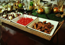 Cargar imagen en el visor de la galería, Bandeja Rectangular Seccional con 3 Platos de Porcelana