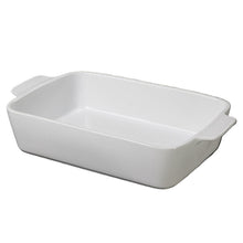 Cargar imagen en el visor de la galería, Fuente Rectangular Mediana de Cerámica Blanca 2QT (1.89 L)