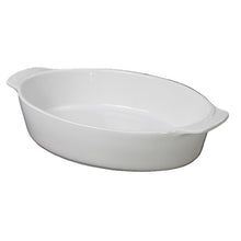 Cargar imagen en el visor de la galería, Fuente Ovalada Mediana de Cerámica Blanca 3QT (2.84 L)