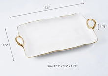 Cargar imagen en el visor de la galería, Golden Handles -  Bandeja Rectangular Grande con Asas Doradas