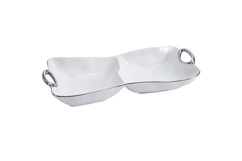 Handles With Style - Servidor Blanco & Plateado 2 Secciones