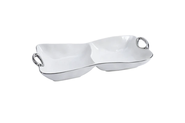 Handles With Style - Servidor Blanco & Plateado 2 Secciones