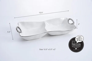 Handles With Style - Servidor Blanco & Plateado 2 Secciones