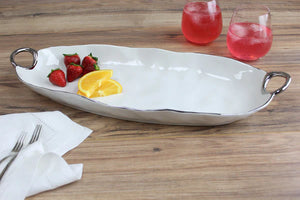 Handles With Style - Sevidor Largo Blanco & Plateado Profundo