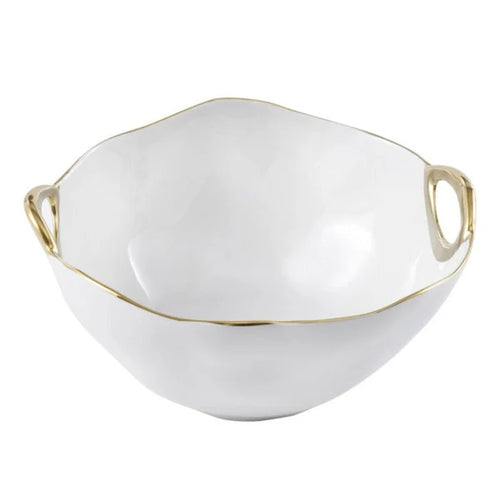 Golden Handles - Bowl Grande Redondo con Asas Doradas