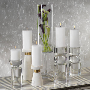 Rialto Crystal - Candelabro Cristal Transparente Bajo