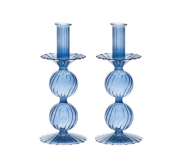 Bella - Candelabro Azul (Juego de 2)