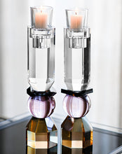 Cargar imagen en el visor de la galería, Modern Cut - Candelabros Altos Rosa y Ámbar (Juego de 2)