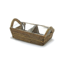Cargar imagen en el visor de la galería, Bandeja Rectangular Seccional con 2 Platos Cuadrados de Vidrio 8 oz (237 ml)