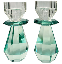 Cargar imagen en el visor de la galería, Modern Cut - Candelabro Esmeralda y Verde (Juego de 2)