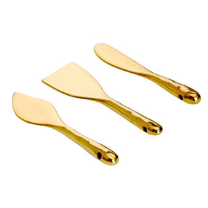 Madera - Cuchillos para Quesos Dorados (Juego de 3)