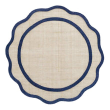 Cargar imagen en el visor de la galería, Scalloped - Mantel Individual  Scalloped  Azul  Marino (Juego de  4)