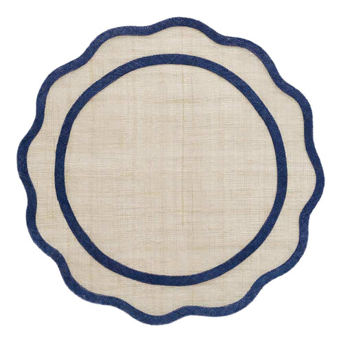 Scalloped - Mantel Individual  Scalloped  Azul  Marino (Juego de  4)