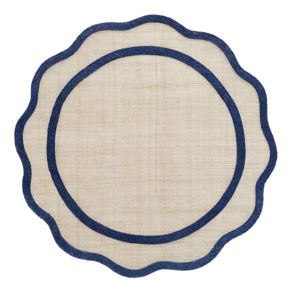 Scalloped - Mantel Individual  Scalloped  Azul  Marino (Juego de  4)