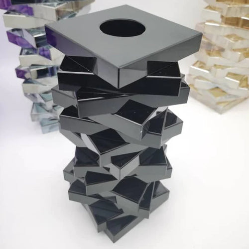 Jenga - Florero Cristal Negro