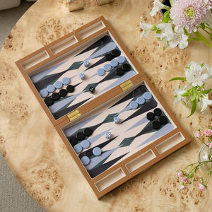 Lacquered - Juego de Backgammon Azul
