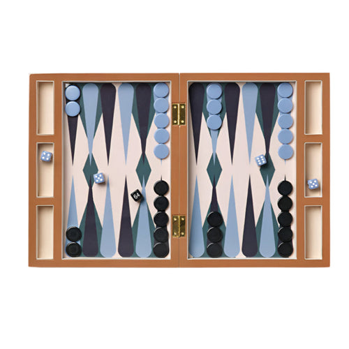Lacquered - Juego de Backgammon Azul