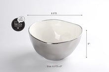 Cargar imagen en el visor de la galería, Thin And Simple - Bowl Grande Blanco y Plateado