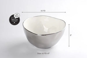 Thin And Simple - Bowl Grande Blanco y Plateado