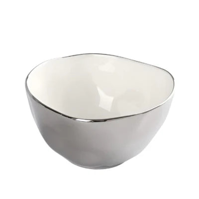 Thin And Simple - Bowl Grande Blanco y Plateado