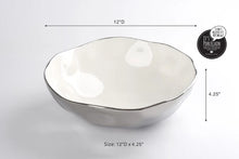 Cargar imagen en el visor de la galería, Thin and Simple - Bowl Grande  Blanco y Plateado