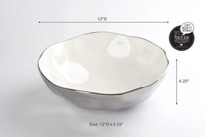 Thin and Simple - Bowl Grande  Blanco y Plateado