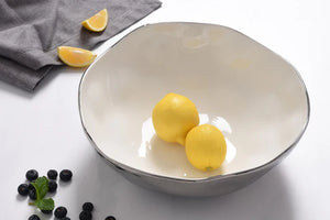 Thin and Simple - Bowl Grande  Blanco y Plateado