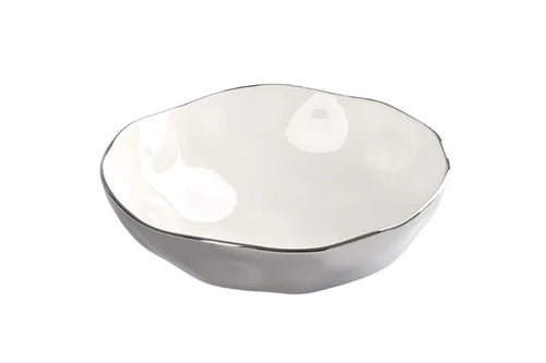 Thin and Simple - Bowl Grande  Blanco y Plateado