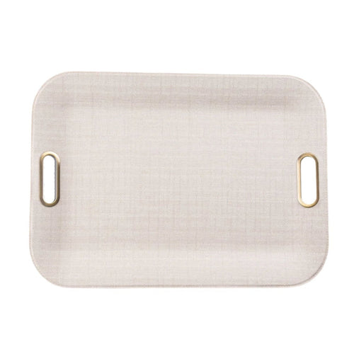Brass Handles - Bandeja de Servir Grande Color Marfil