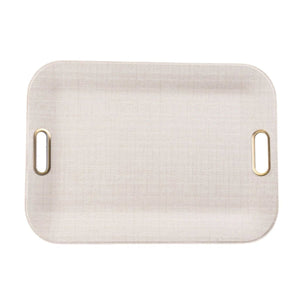 Brass Handles - Bandeja de Servir Grande Color Marfil