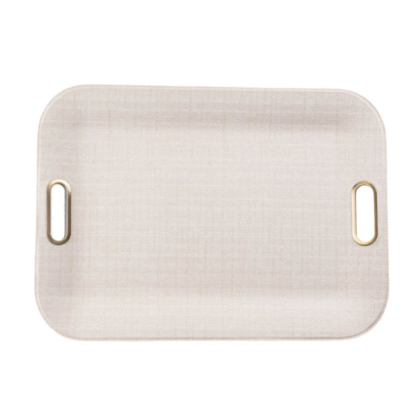 Brass Handles - Bandeja de Servir Grande Color Marfil