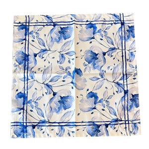 Flor- Servilleta Azul Cuadrada