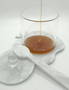 Honey Jar - Mielera Marmol Blanco Acrilico