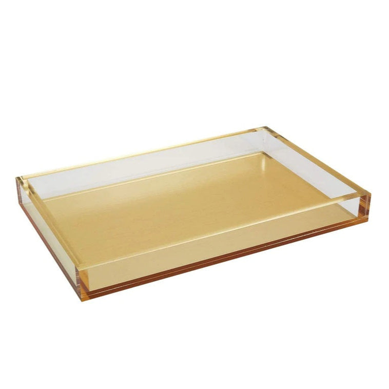 Lucite - Bandeja Rectangular de Acrílico Dorada
