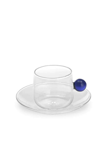 Bilia - Taza con Plato Espresso Azul (Juego de 2)