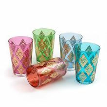 Cargar imagen en el visor de la galería, Vasos de Té  Marroquí - Colores Surtidos (Juego de 6)